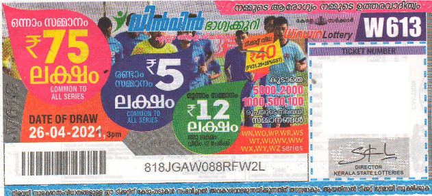 Win-win Weekly Lottery held on 26.04.2021