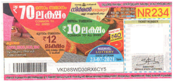 Nirmal Weekly Lottery NR-234 23.07.2021