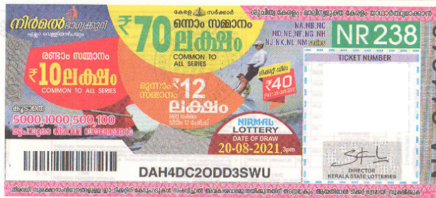 Nirmal Weekly Lottery held on 20.08.2021