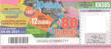 Karunya plus Weekly Lottery held on 09.09.2021