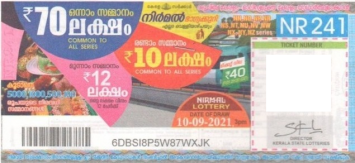 Nirmal Weekly Lottery NR-241 10.09.2021