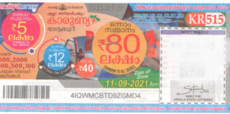 Karunya Weekly Lottery KR-515 11.09.2021