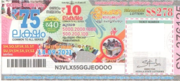 Sthree sakthi Weekly Lottery held on 14.09.2021