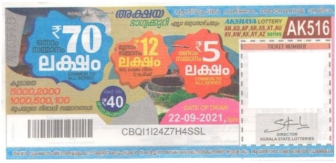 Akshaya Weekly Lottery held on 22.09.2021