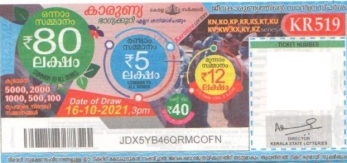 Karunya Weekly Lottery held on 16.10.2021