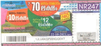 Nirmal Weekly Lottery held on 22.10.2021