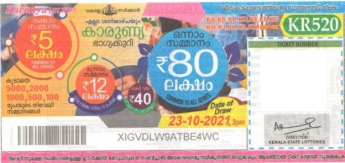 Karunya Weekly Lottery KR-520 23.10.2021