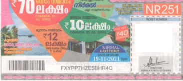 Nirmal Weekly Lottery held on 19.11.2021