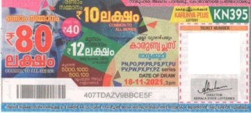 Karunya plus Weekly Lottery held on 18.11.2021