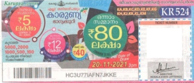 Karunya Weekly Lottery held on 20.11.2021