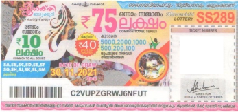 Sthree sakthi Weekly Lottery SS-289 30.11.2021