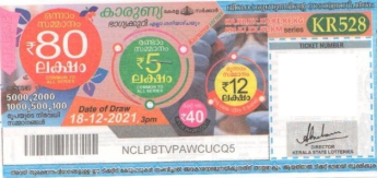 Karunya Weekly Lottery KR-528 18.12.2021