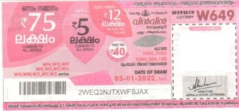 Win-win Weekly Lottery held on 03.01.2022