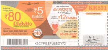 Karunya Weekly Lottery held on 08.01.2022