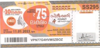 Sthree sakthi Weekly Lottery held on 11.01.2022