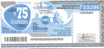 Sthree sakthi Weekly Lottery SS-296 18.01.2022