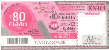 Karunya plus Weekly Lottery held on 20.01.2022