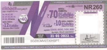 Nirmal Weekly Lottery NR-260 21.01.2022