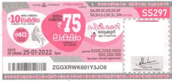 Sthree sakthi Weekly Lottery SS-297 25.01.2022