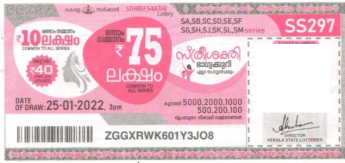 Sthree sakthi Weekly Lottery held on 25.01.2022