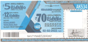 Akshaya Weekly Lottery held on 02.02.2022