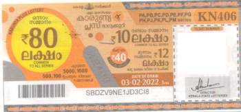 Karunya plus Weekly Lottery KN-406 03.02.2022