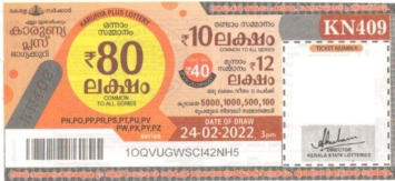 Karunya plus Weekly Lottery held on 24.02.2022