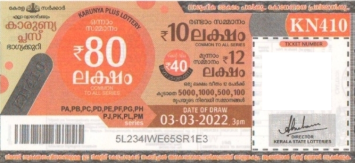 Karunya plus Weekly Lottery held on 03.03.2022