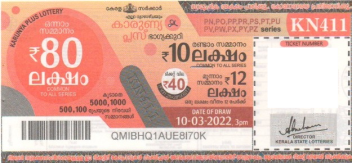 Karunya plus Weekly Lottery held on 10.03.2022