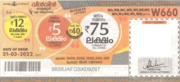 Win-win Weekly Lottery held on 21.03.2022