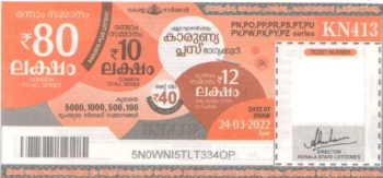 Karunya plus Weekly Lottery KN-413 24.03.2022