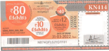 Karunya plus Weekly Lottery KN-414 31.03.2022