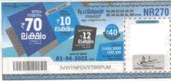 Nirmal Weekly Lottery held on 01.04.2022