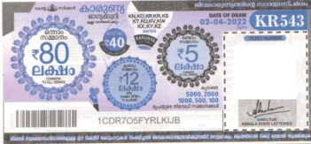 Karunya Weekly Lottery KR-543 02.04.2022