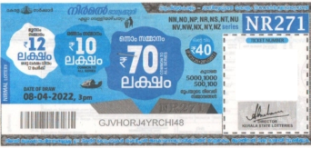 Nirmal Weekly Lottery NR-271 08.04.2022