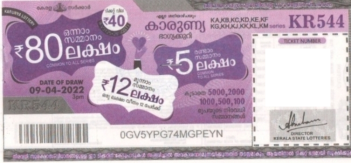 Karunya Weekly Lottery KR-544 09.04.2022