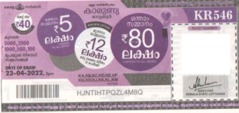 Karunya Weekly Lottery KR-546 23.04.2022
