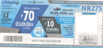 Nirmal Weekly Lottery NR-275 06.05.2022