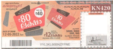 Karunya plus Weekly Lottery KN-420 12.05.2022