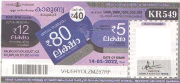 Karunya Weekly Lottery KR-549 14.05.2022