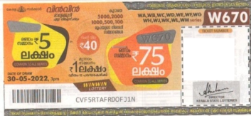 Win-win Weekly Lottery held on 30.05.2022