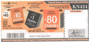 Karunya plus Weekly Lottery KN-424 09.06.2022