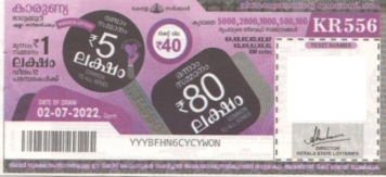 Karunya Weekly Lottery KR-556 02.07.2022