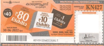 Karunya plus Weekly Lottery held on 30.06.2022