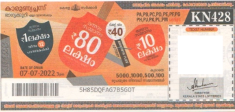 Karunya plus Weekly Lottery KN-428 07.07.2022