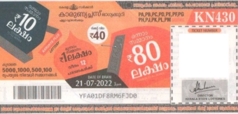 Karunya plus Weekly Lottery KN-430 21.07.2022