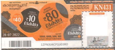 Karunya plus Weekly Lottery KN-431 28.07.2022