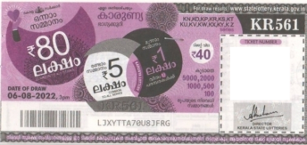 Karunya Weekly Lottery KR-561 06.08.2022