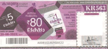Karunya Weekly Lottery KR-563 20.08.2022