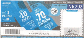 Nirmal Weekly Lottery NR-292 02.09.2022
